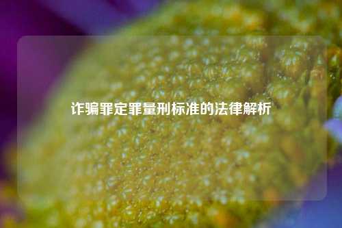诈骗罪定罪量刑标准的法律解析